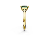Yellow gold Fancy Green Asscher  Solitaire Engagement Ring with Six-Prong Setting and Classic Band 2
