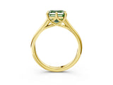 Yellow gold Fancy Green Asscher  Solitaire Engagement Ring with Six-Prong Setting and Classic Band 3