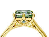 Yellow gold Fancy Green Asscher  Solitaire Engagement Ring with Six-Prong Setting and Classic Band 4