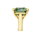 Yellow gold Fancy Green Asscher  Solitaire Engagement Ring with Six-Prong Setting and Classic Band 5