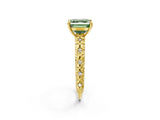Yellow gold Fancy Green Asscher  Solitaire Floral Milgrain Engagement Ring_33