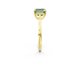 Yellow gold Fancy Green Asscher  Solitaire Heart Prong Engagement Ring with Tapered Band_59