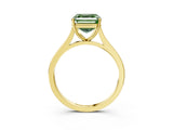 Yellow gold Fancy Green Asscher  Solitaire Heart Prong Engagement Ring with Tapered Band_60