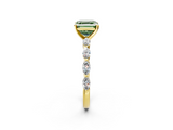 Yellow gold Fancy Green Asscher  Solitaire Marquise Side Stone Prong Setting Ring_19