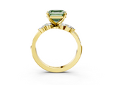 Yellow gold Fancy Green Asscher  Solitaire Marquise Twist Band with Six-Prong Setting_3