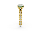 Yellow gold Fancy Green Asscher  Solitaire Milgrain Diamond Engagement Ring with Bezel and Marquise Band_2