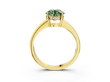 Yellow gold Fancy Green Asscher  Solitaire Pavé Band Prong Setting Ring_3