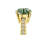 Yellow gold Fancy Green Asscher  Solitaire Pavé Band Prong Setting Ring_5