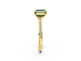 Yellow gold Fancy Green Asscher  Solitaire Pavé Band with Four-Prong Setting_19