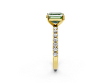 Yellow gold Fancy Green Asscher  Solitaire Pavé Band with Four-Prong Setting_19