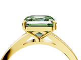 Yellow gold Fancy Green Asscher  Solitaire Pavé Band with Four-Prong Setting_21