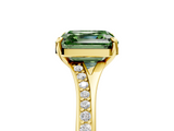 Yellow gold Fancy Green Asscher  Solitaire Pavé Band with Four-Prong Setting_22