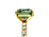 Yellow gold Fancy Green Asscher  Solitaire Pavé Band with Four-Prong Setting_22