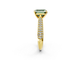 Yellow gold Fancy Green Asscher  Solitaire Pavé Diamond Engagement Ring with Four-Prong Setting_20