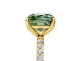Yellow gold Fancy Green Asscher  Solitaire Pavé Diamond Engagement Ring with Four-Prong Setting_5