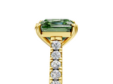 Yellow gold Fancy Green Asscher  Solitaire Pave Diamond Engagement Ring with Prong Setting_22