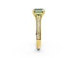 Yellow gold Fancy Green Asscher  Solitaire Pave Split Shank Engagement Ring with Six-Prong Setting_19
