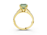 Yellow gold Fancy Green Asscher  Solitaire Pave Split Shank Engagement Ring with Six-Prong Setting_20