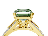 Yellow gold Fancy Green Asscher  Solitaire Pave Split Shank Engagement Ring with Six-Prong Setting_21