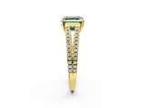 Yellow gold Fancy Green Asscher  Solitaire Split Shank Pavé Diamond Engagement Ring_2