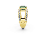Yellow gold Fancy Green Asscher  Solitaire Split Shank Pave Diamond Ring_49