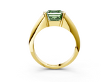 Yellow gold Fancy Green Asscher  Solitaire Tension Set Diamond Ring_3