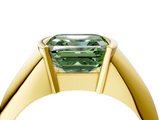 Yellow gold Fancy Green Asscher  Solitaire Tension Set Diamond Ring_4