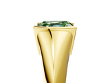 Yellow gold Fancy Green Asscher  Solitaire Tension Set Diamond Ring_5