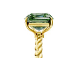 Yellow gold Fancy Green Asscher  Solitaire Twist Band Ring with Four-Prong Setting_88