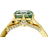 Yellow gold Fancy Green Asscher  Solitaire Twist Band Six-Prong Setting 5