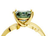Yellow gold Fancy Green Asscher  Solitaire Twist Band with Pavé Accents and Four-Prong Setting_24