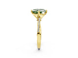 Yellow gold Fancy Green Asscher  Solitaire Twist Band with Pavé Diamonds and Four-Prong Setting_99