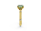Yellow gold Fancy Green Asscher  Solitaire Twisted Band Prong Set Engagement Ring_65