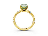 Yellow gold Fancy Green Asscher  Solitaire Twisted Band Prong Set Engagement Ring_66
