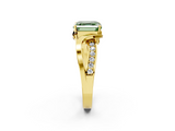 Yellow gold Fancy Green Asscher  Solitaire Twisted Band with Prong Setting_23