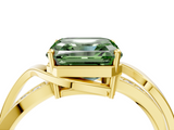 Yellow gold Fancy Green Asscher  Solitaire Twisted Band with Prong Setting_25