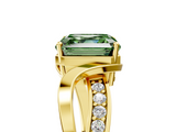 Yellow gold Fancy Green Asscher  Solitaire Twisted Band with Prong Setting_26