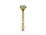 Yellow gold Fancy Green Asscher  Solitaire with Pavé Band and Four-Prong Setting_31