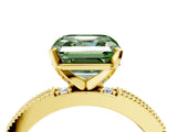 Yellow gold Fancy Green Asscher  Solitaire with Pavé Band and Four-Prong Setting_33