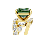 Yellow gold Fancy Green Asscher  Solitaire with Pavé Twist Band and Four-Prong Setting_5