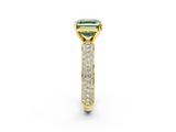 Yellow gold Fancy Green Asscher  Solitaire with Pave Band and Four-Prong Setting_22