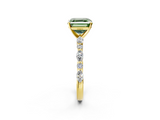 Yellow gold Fancy Green Asscher  Solitaire with Side Stones on a Pavé Band and Four-Prong Setting_2