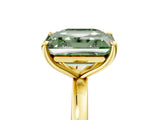 Yellow gold Fancy Green Asscher  and Emerald Cut Toi Moi Ring with Prong Setting_69