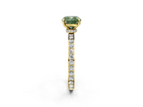 Yellow gold Fancy Green Cushion  Brilliant Pavé Band Solitaire with Four-Prong Setting_43