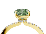 Yellow gold Fancy Green Cushion  Brilliant Pavé Band Solitaire with Four-Prong Setting_45