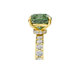 Yellow gold Fancy Green Cushion  Brilliant Pavé Band Solitaire with Four-Prong Setting_46