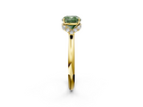 Yellow gold Fancy Green Cushion  Brilliant Solitaire Engagement Ring with Six-Prong Setting and Classic Band_23