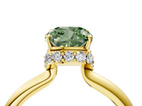 Yellow gold Fancy Green Cushion  Brilliant Solitaire Engagement Ring with Six-Prong Setting and Classic Band_25