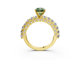 Yellow gold Fancy Green Cushion  Brilliant Solitaire with Pavé Band and Four-Prong Setting_45