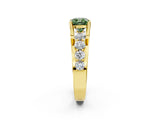 Yellow gold Fancy Green Cushion  Brilliant Solitaire with Side Stones on a Pave Band and Four-Prong Setting_39
